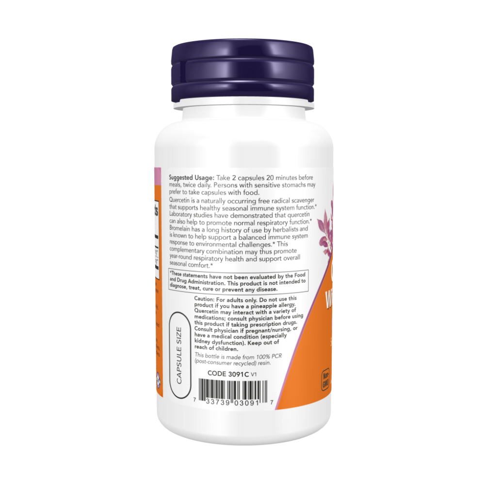 NOW Quercetin & Bromelain, Кверцетин и Бромелаин - 240 капсул