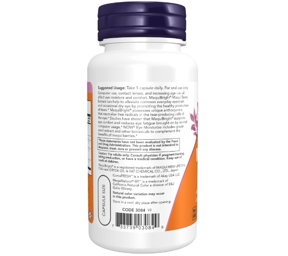 NOW Eye Moisturize, Комплекс для Увлажнения Глаз - 60 капсул