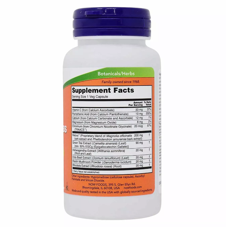 NOW Adrenal Stress Support Super Cortisol Support, Супер Кортизол Саппорт - 90 капсул